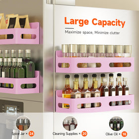 Sevenblue ABS material spice rack is rustproof and easy to clean.