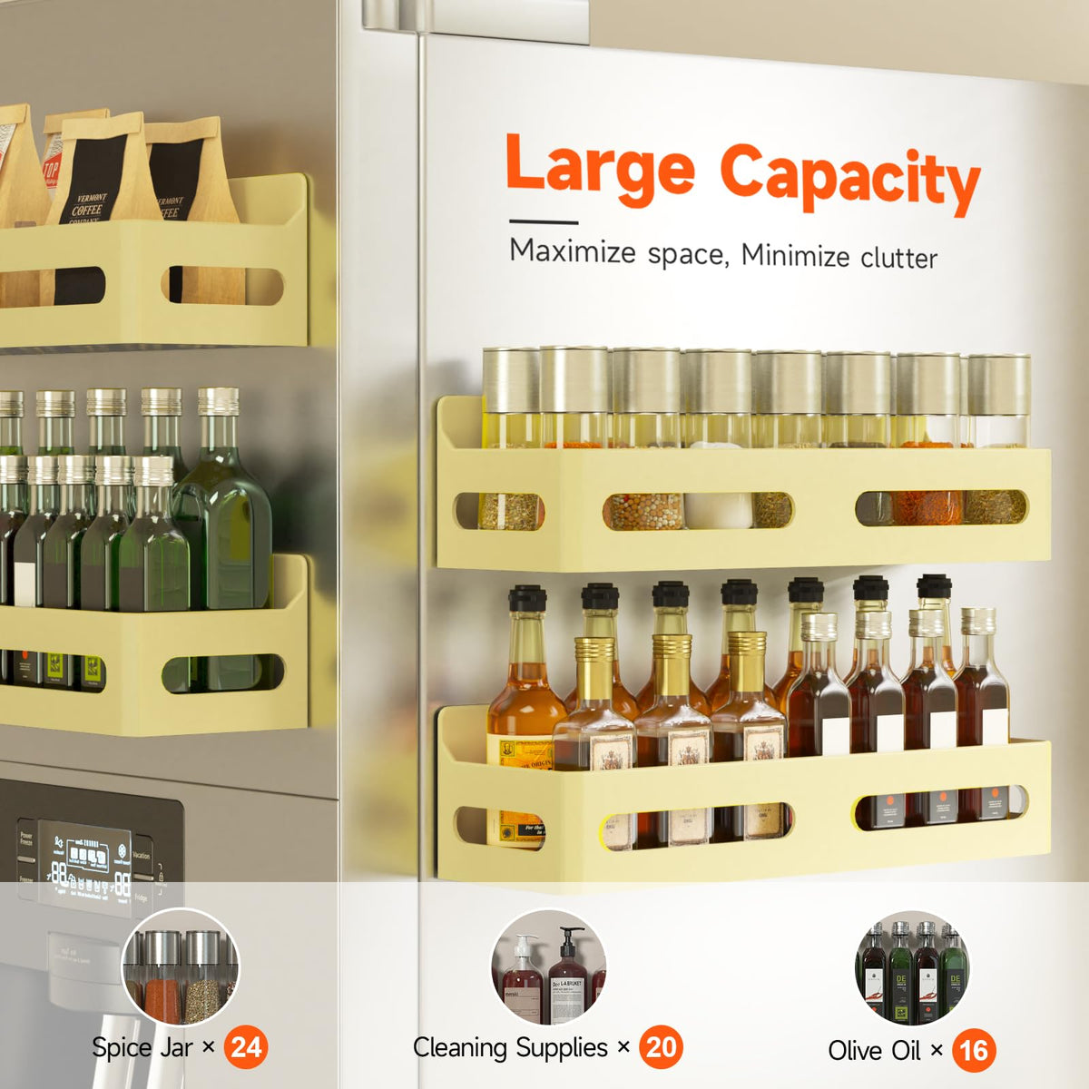 Sevenblue upgraded ABS material ensures rustproof, durable fridge-mounted storage.