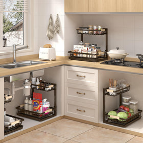 Sevenblue versatile storage solution for kitchen and bathroom cabinets