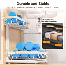 Sevenblue wide-application storage shows use in kitchen and bathroom cabinets.