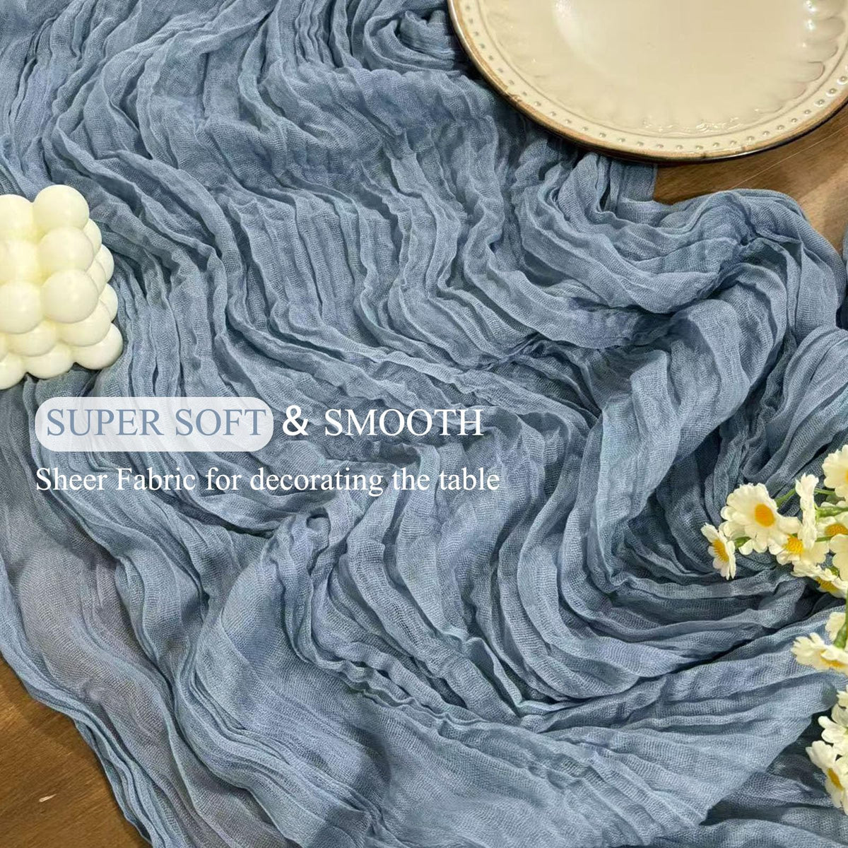 Seveups 12-pack cheesecloth runners simplify party planning and table styling