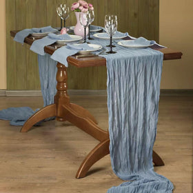 Seveups cheesecloth table runner soft material creates gentle sheen under lighting