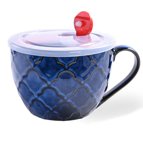 Seworlan ceramic soup mug with 24oz capacity for generous servings.