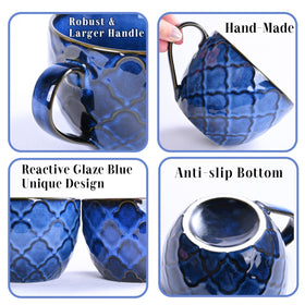 Seworlan reactive glaze blue adds stylish texture.
