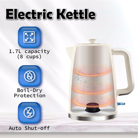 Seydere beige kettle showing transparent water level window