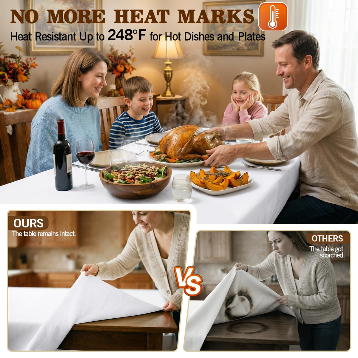 SFLJSJW heat-resistant pad protects table from hot dishes.