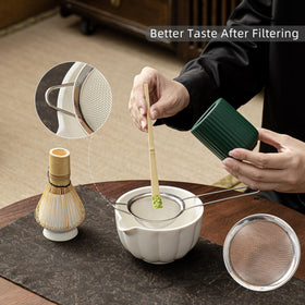 SFTXEY bamboo matcha whisk designed for frothy, lump-free matcha.