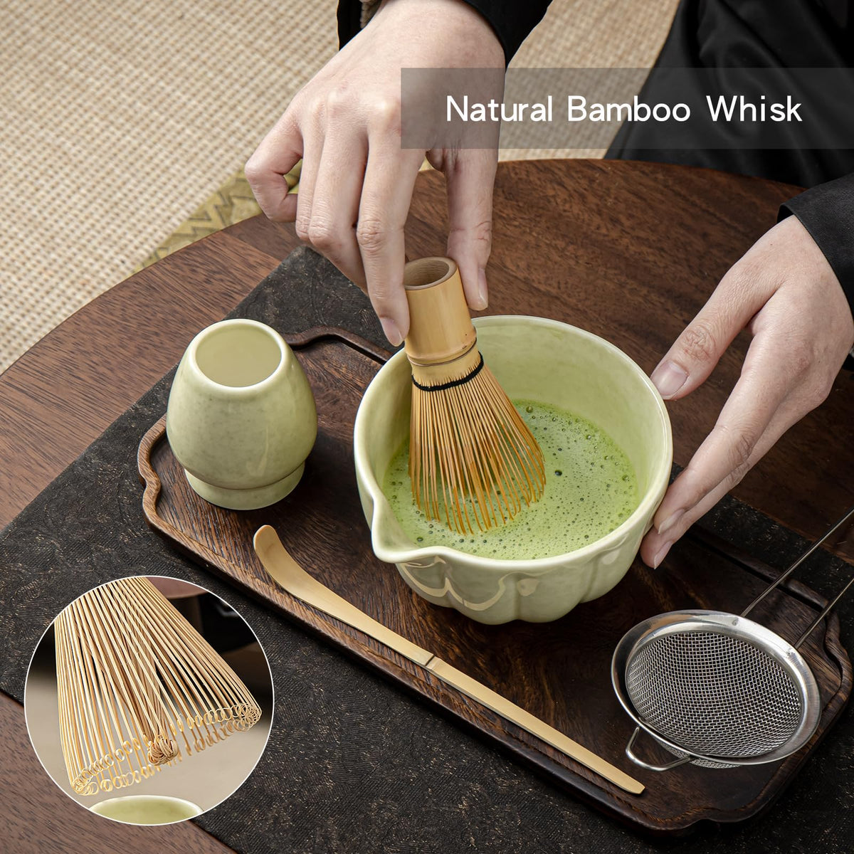 SFTXEY bamboo spoon for precise scooping and measuring in tea prep