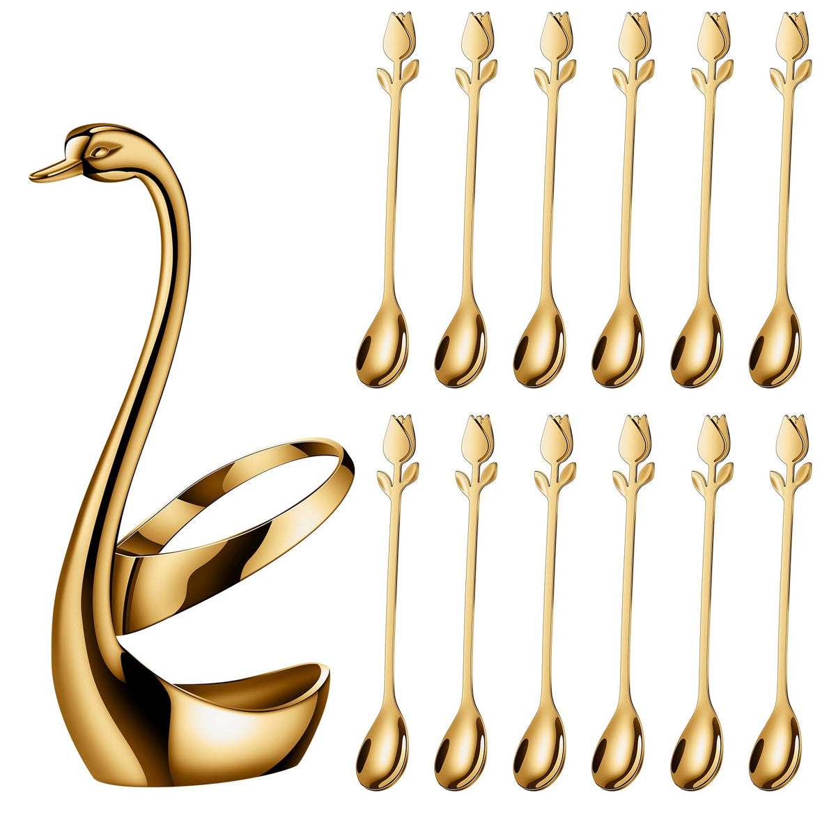 SGVRPVZ demitasse spoons tulip design adds graceful detail to espresso moments.