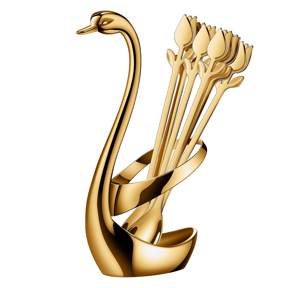 SGVRPVZ Swan Base coffee spoon holder keeps spoons neatly within reach on your table.