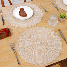SHACOS 15-inch round placemats braided-thread look prevents slips and enhances table setup.