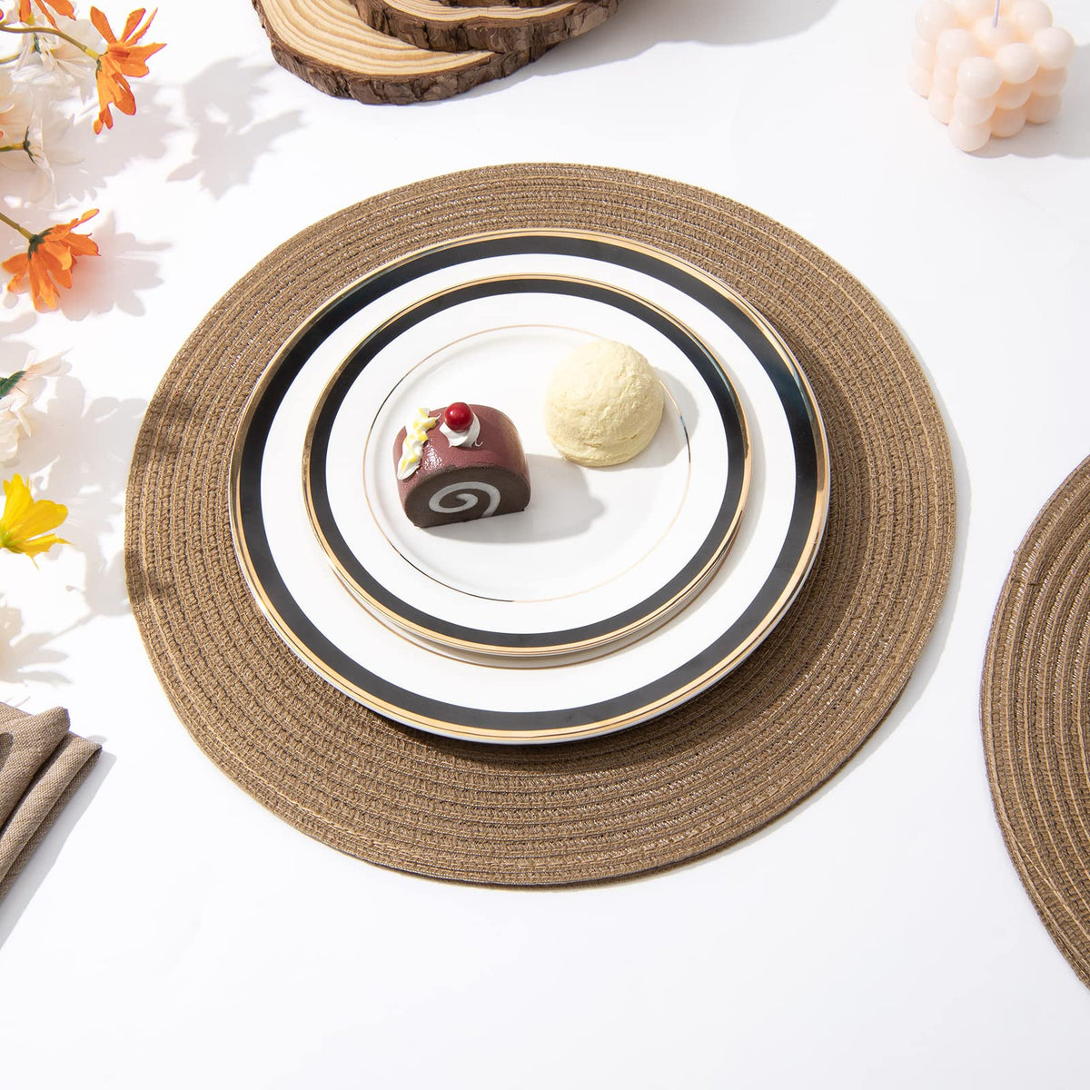 SHACOS braided placemats folded for easy transport