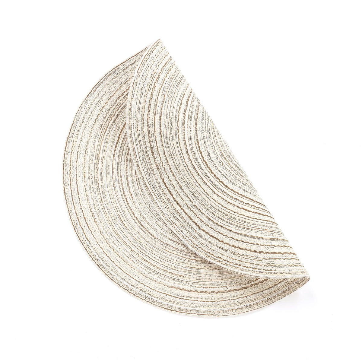 SHACOS braided round placemats in ivory brown white for elegant table decor