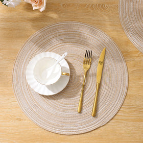 Close-up of SHACOS braided texture on placemat showing a durable weave