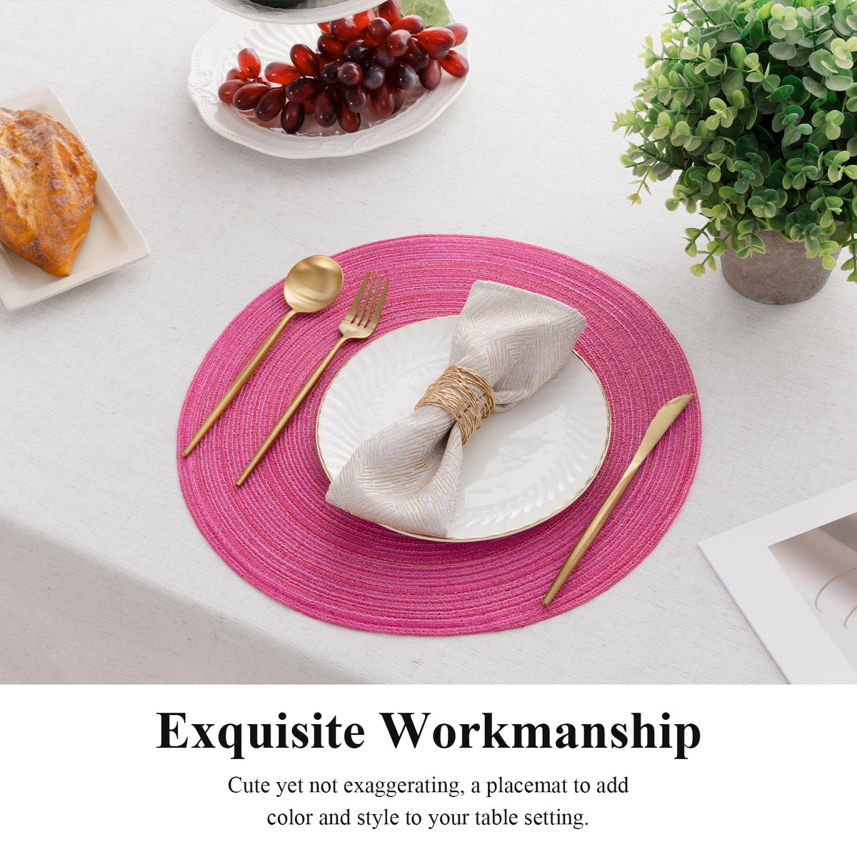 SHACOS placemats wipe clean with a damp cloth for quick cleanup