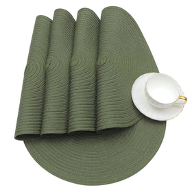 SHACOS olive green round mats 15 inch diameter fits standard plates