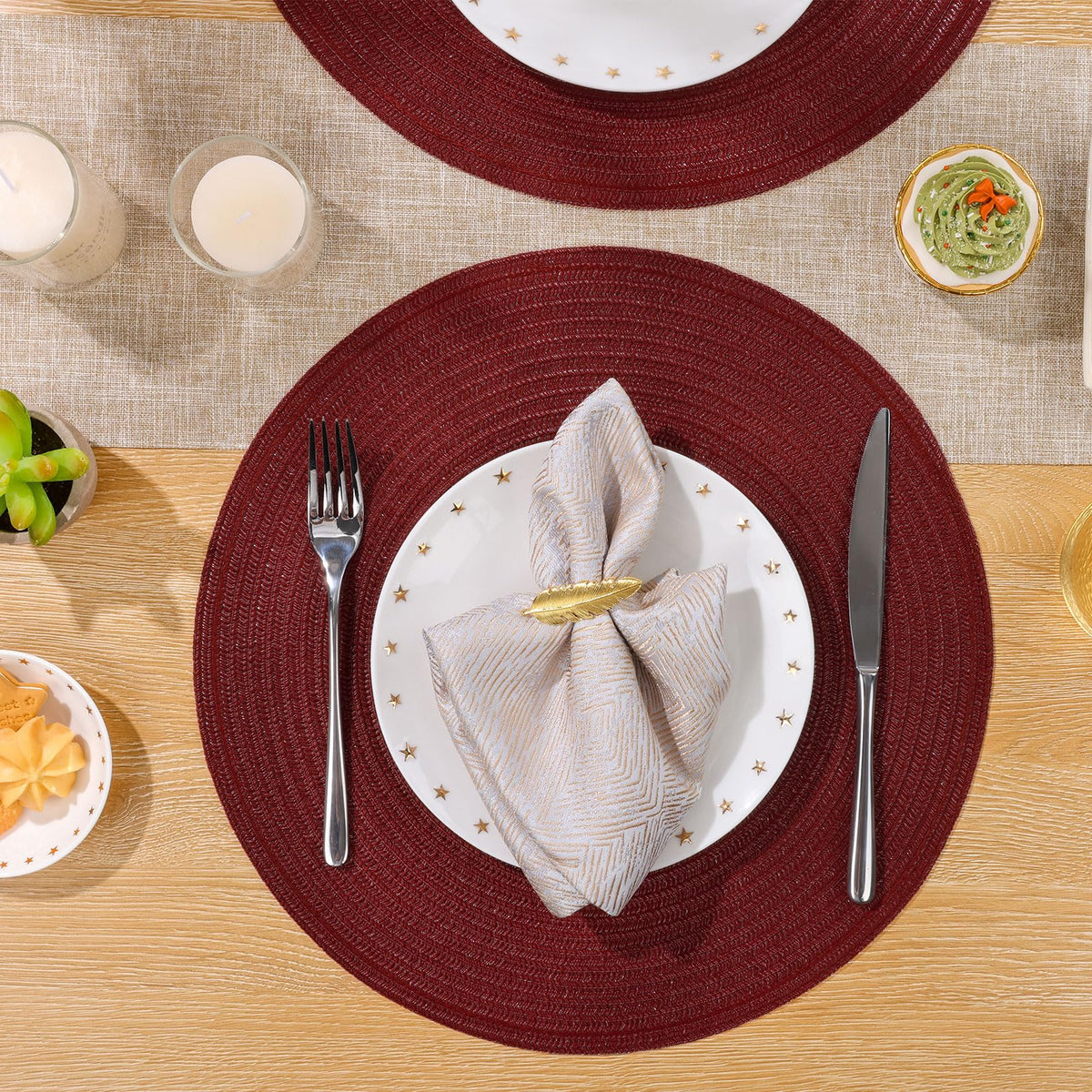 SHACOS washable placemats wipe clean quickly after spills.