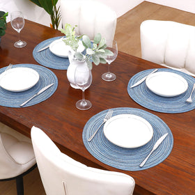 SHACOS round placemats blue-gray protect against heat and spills