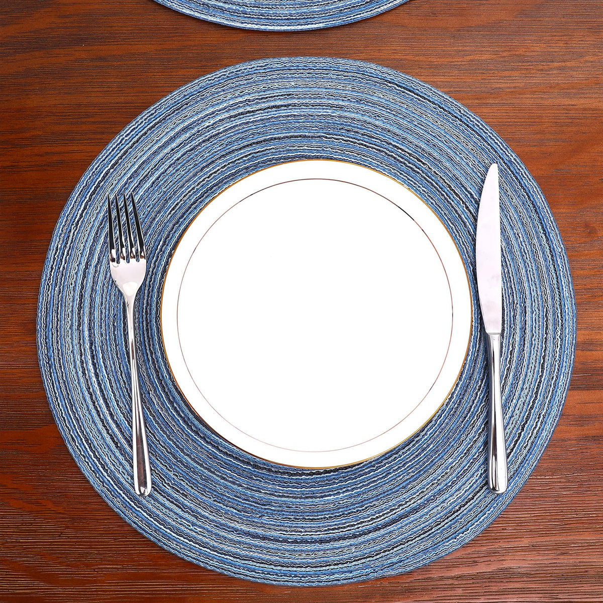 SHACOS placemats blue-gray with shine under light for subtle elegance