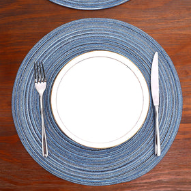 SHACOS placemats blue-gray with shine under light for subtle elegance