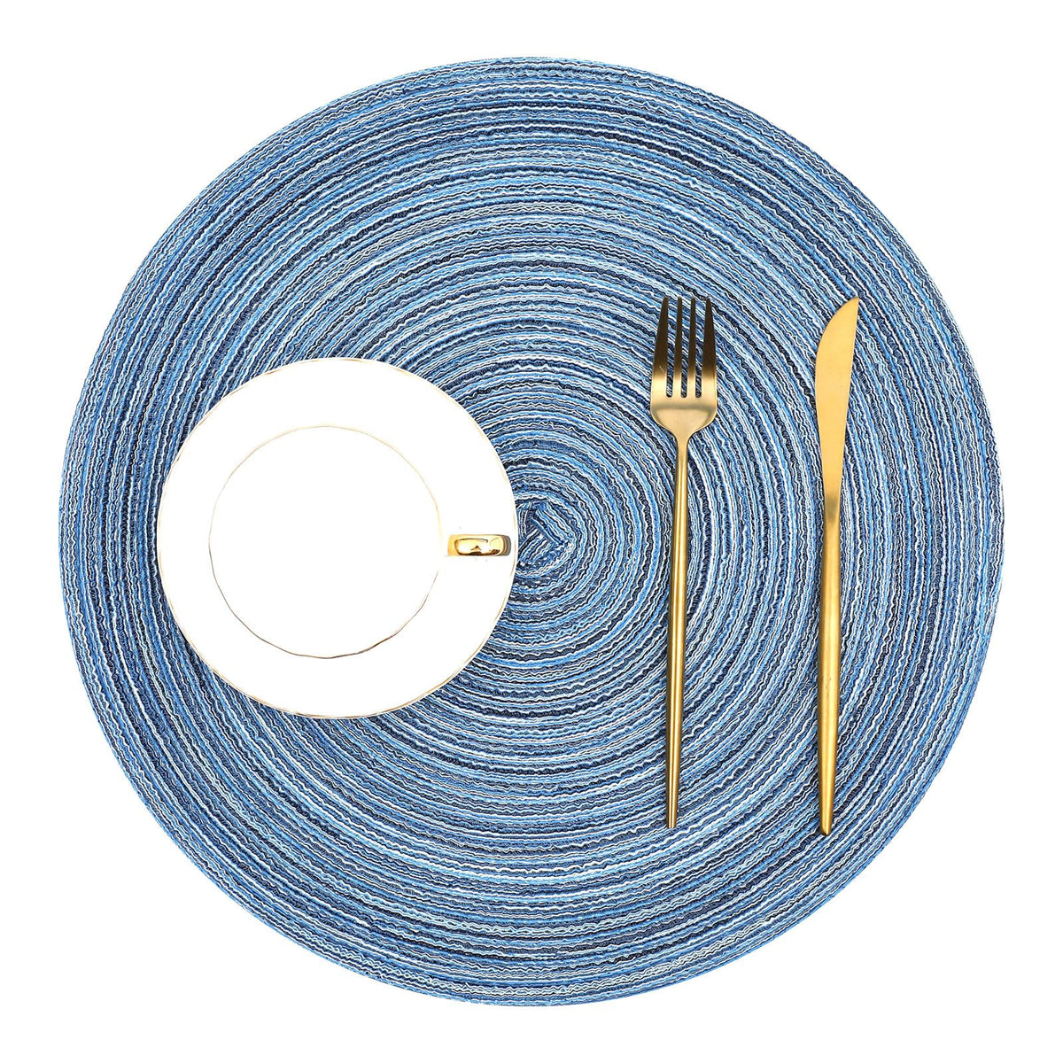 SHACOS blue-gray placemats set adds texture and style to meals
