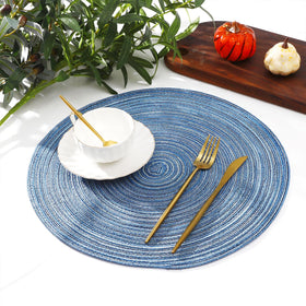 SHACOS round placemats blue-gray coordinate with casual dinners