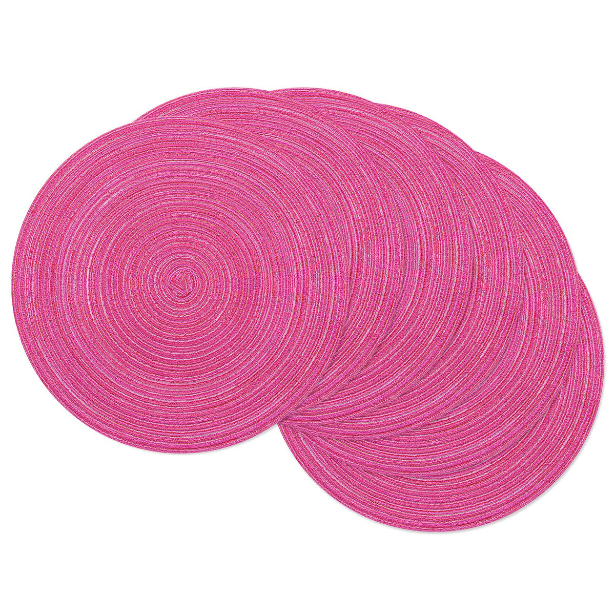 SHACOS round braided placemats in hot pink add protective style to your table setting