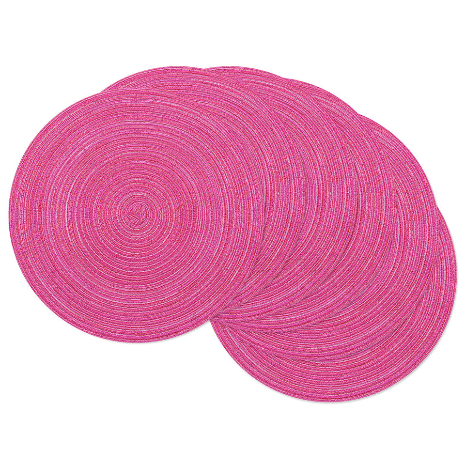 SHACOS round braided placemats in hot pink add protective style to your table setting