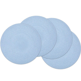 SHACOS round braided placemats, 15-inch diameter, protect tables during every meal.
