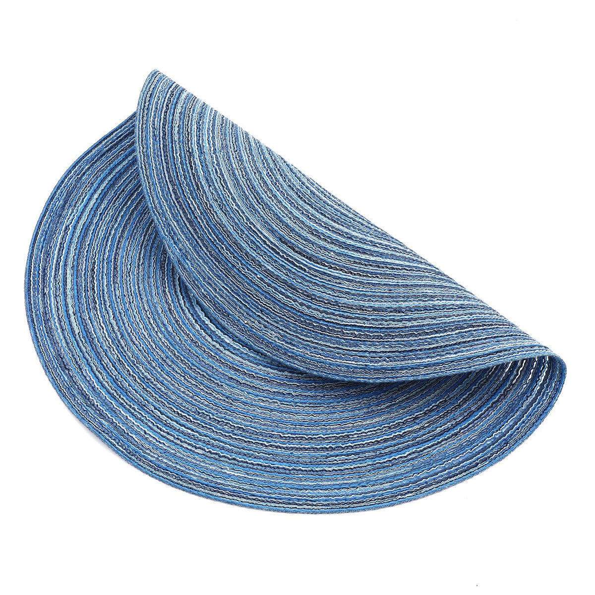 SHACOS blue-gray round placemats on dining table protect surfaces during meals