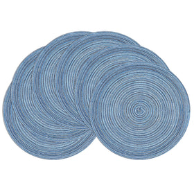 SHACOS round braided placemats folded for easy transport and storage