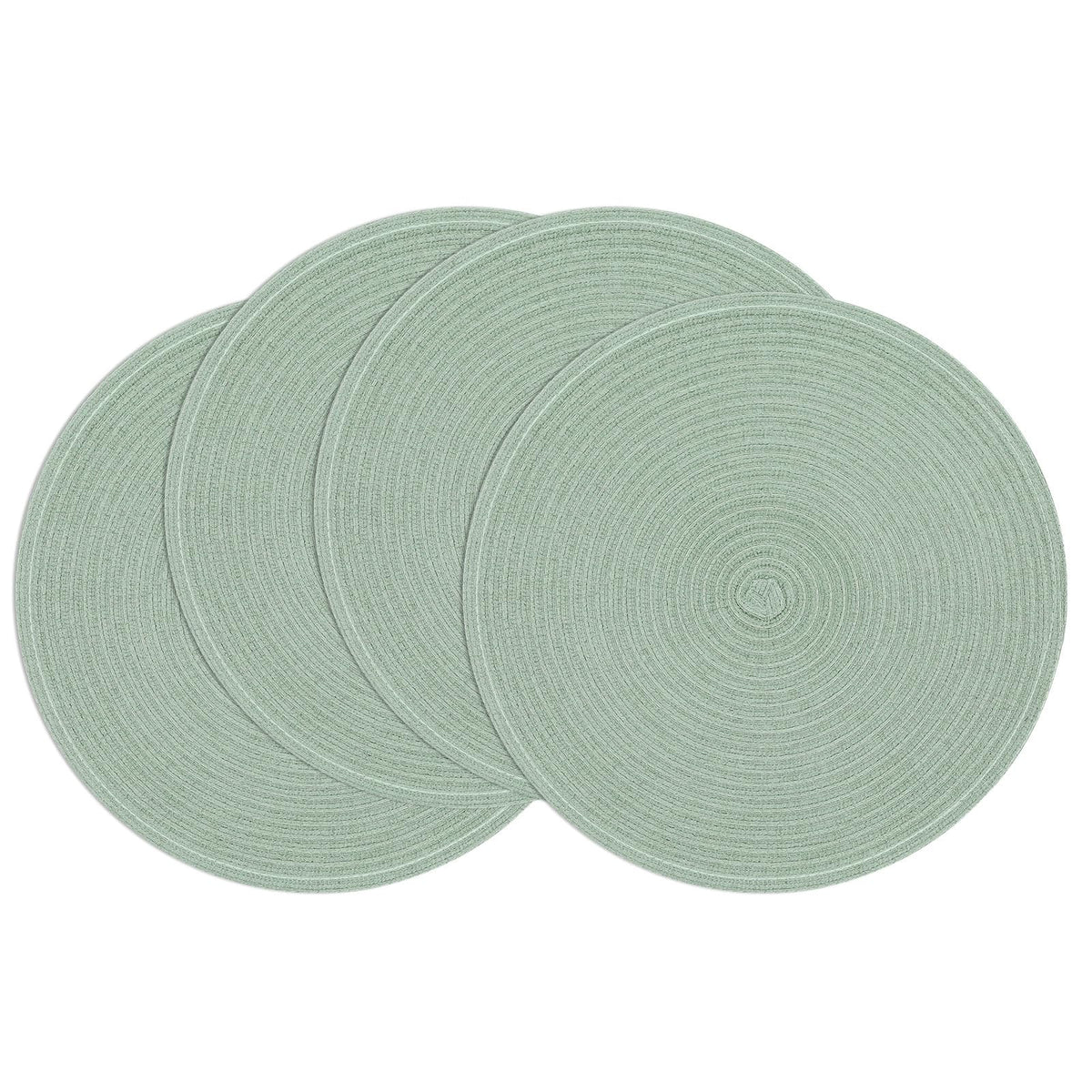 SHACOS round placemats braided 15-inch sage green protect table with style