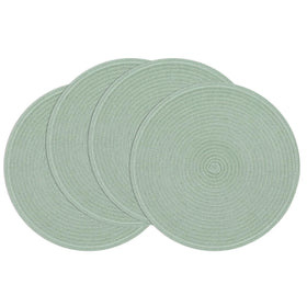 SHACOS round placemats braided 15-inch sage green protect table with style