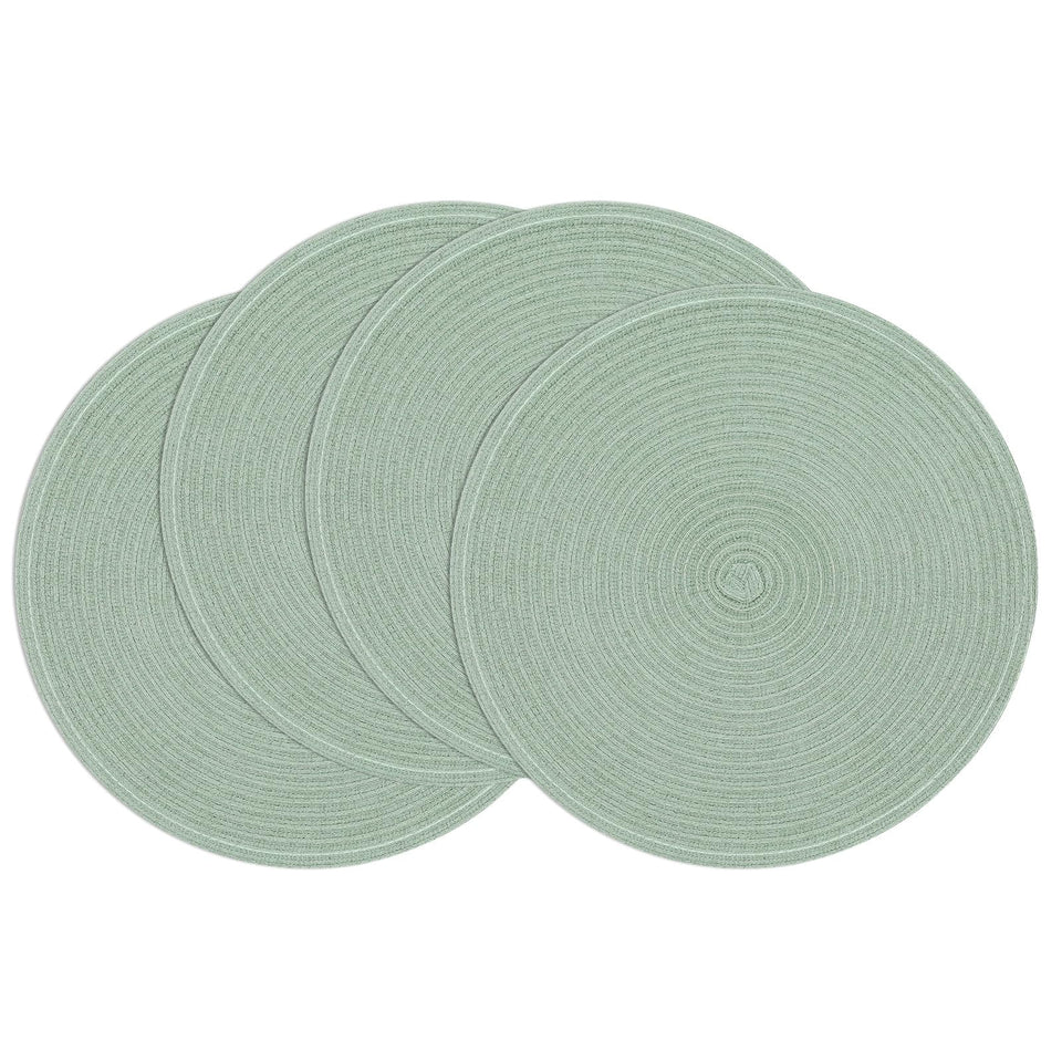 SHACOS round placemats braided 15-inch sage green protect table with style