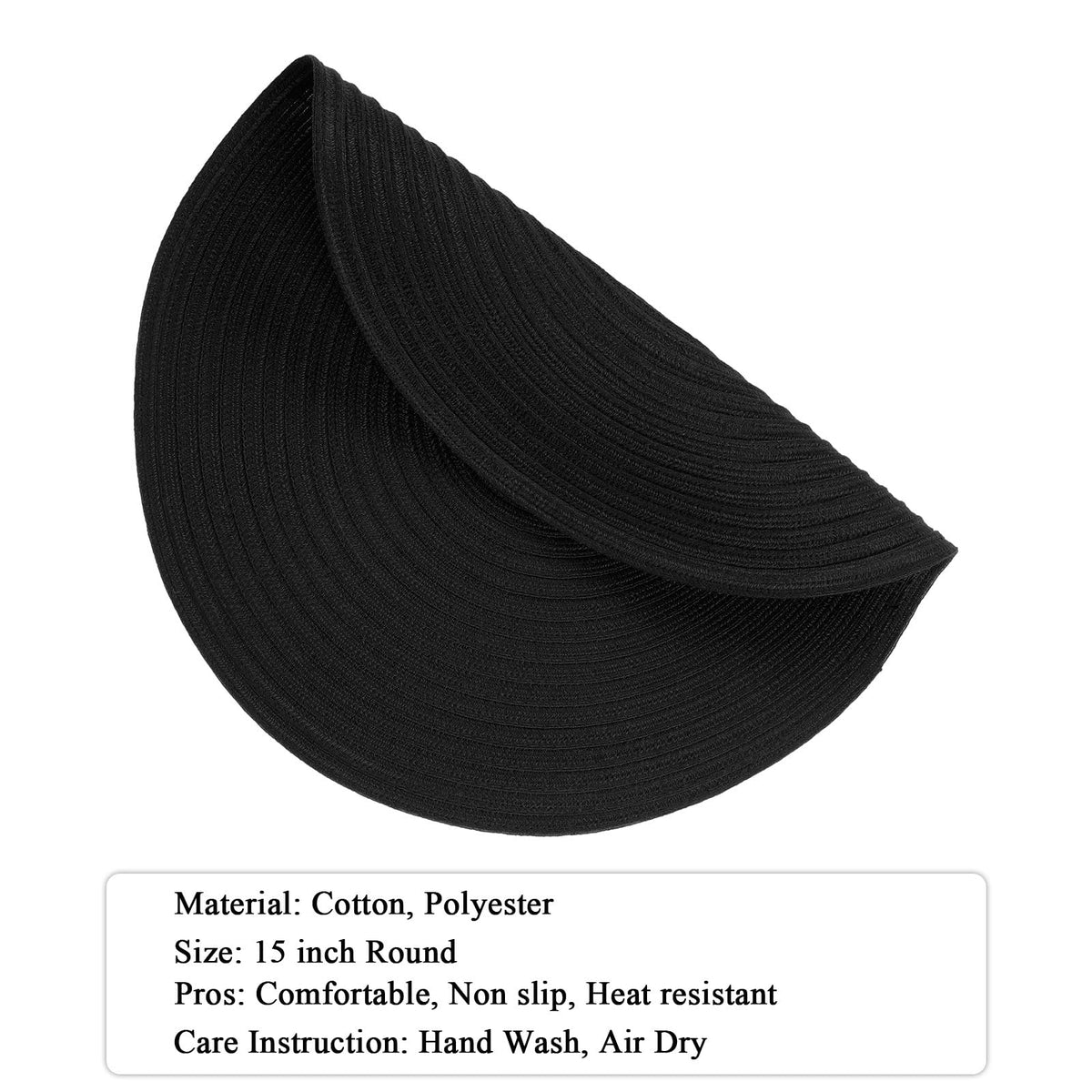 SHACOS round placemats feature subtle shine from clear threads for refined appeal.