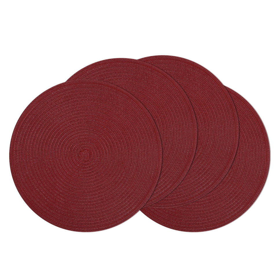 SHACOS round braided placemats show texture and protect tabletops during meals.