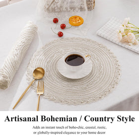 SHACOS round placemats protect tabletops during meals on any table shape.