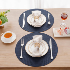 SHACOS round mats fit 15-inch plates for an even spread.