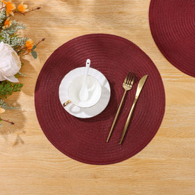 SHACOS round placemats complement Christmas and everyday meals alike.