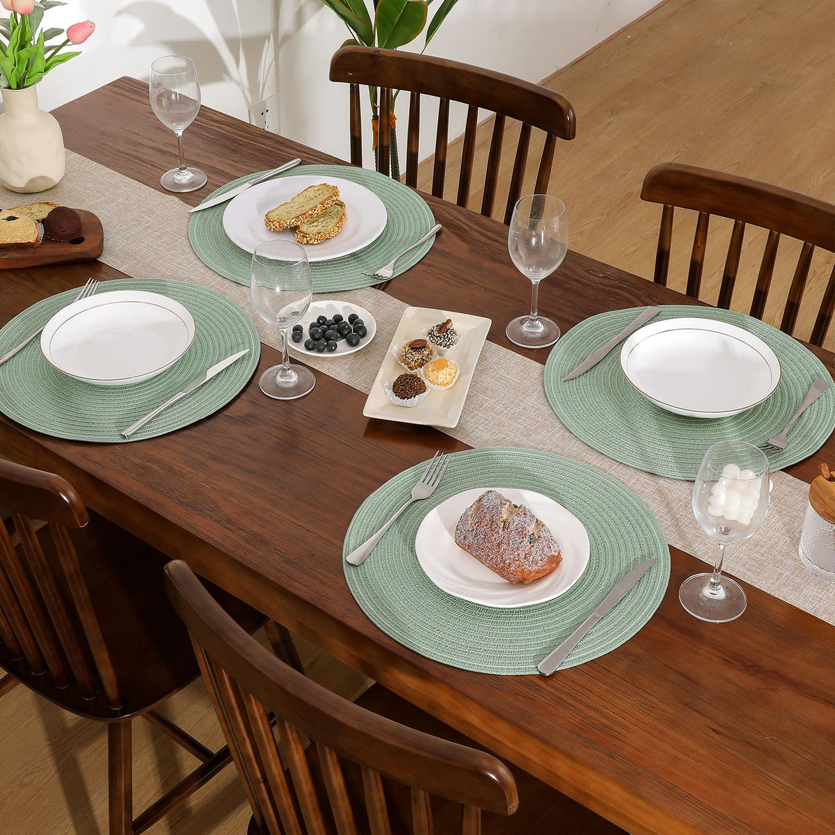 SHACOS placemats woven braid detail adds subtle shimmer