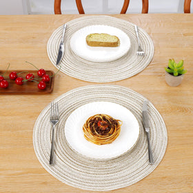 SHACOS placemats add subtle shimmer under lighting for festive meals