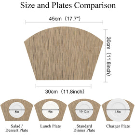 SHACOS wedge shape placemats tan suitable for dining use