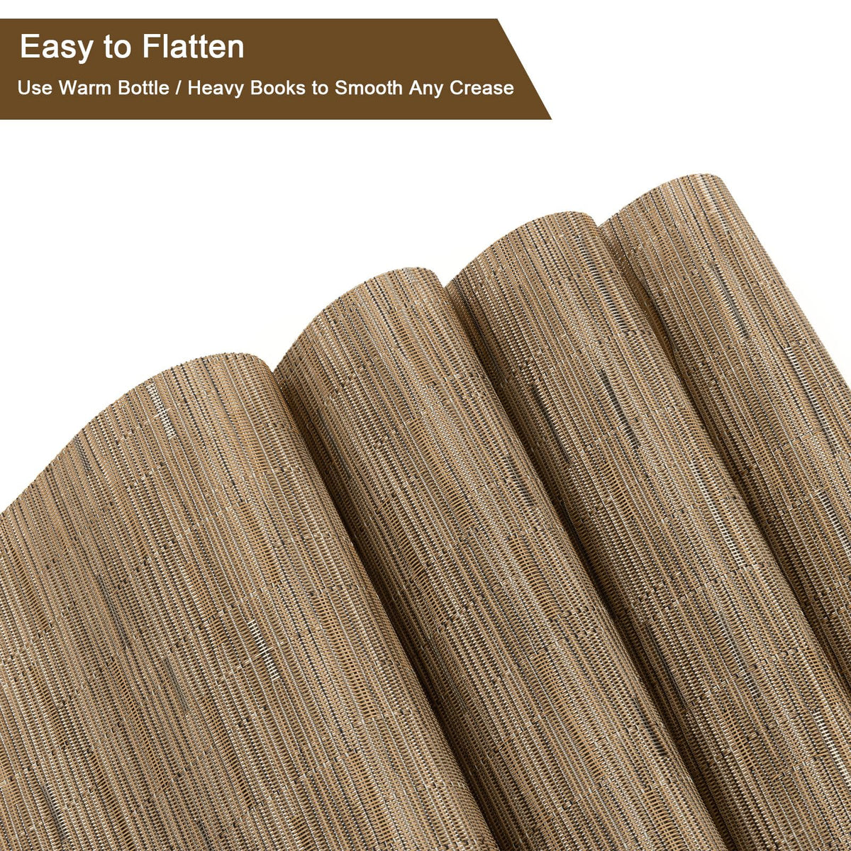 SHACOS wedge shape placemats tan packaging and set of four