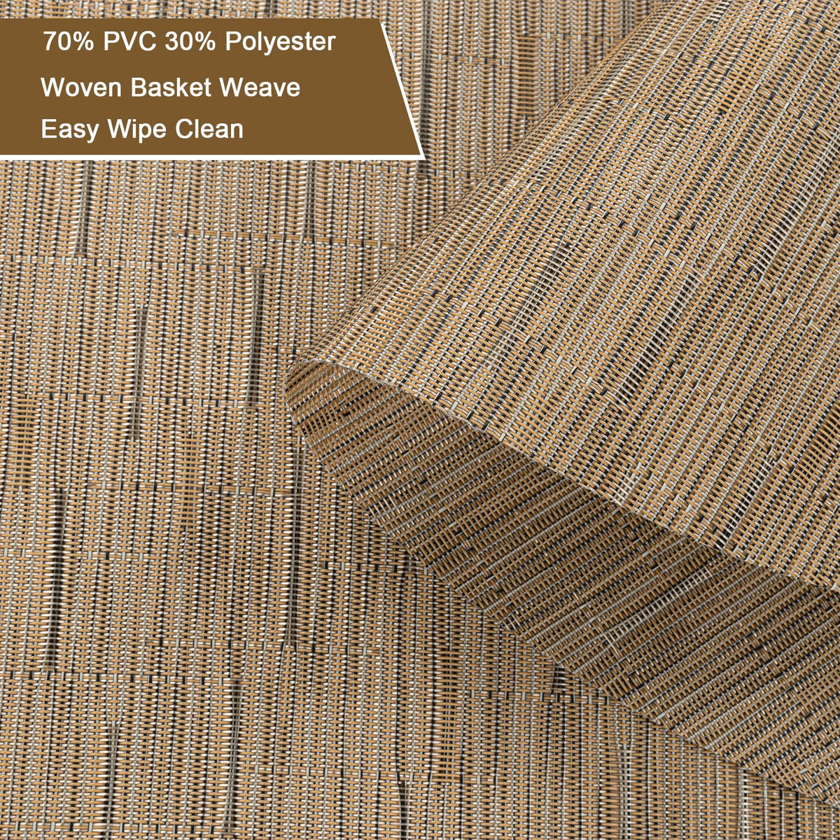 SHACOS wedge shape placemats tan reversible design close-up