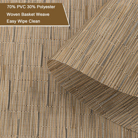 SHACOS wedge shape placemats tan reversible design close-up