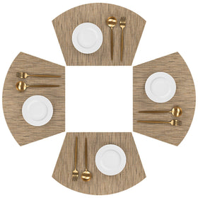 SHACOS wedge shape placemats tan top view protect tables during meals