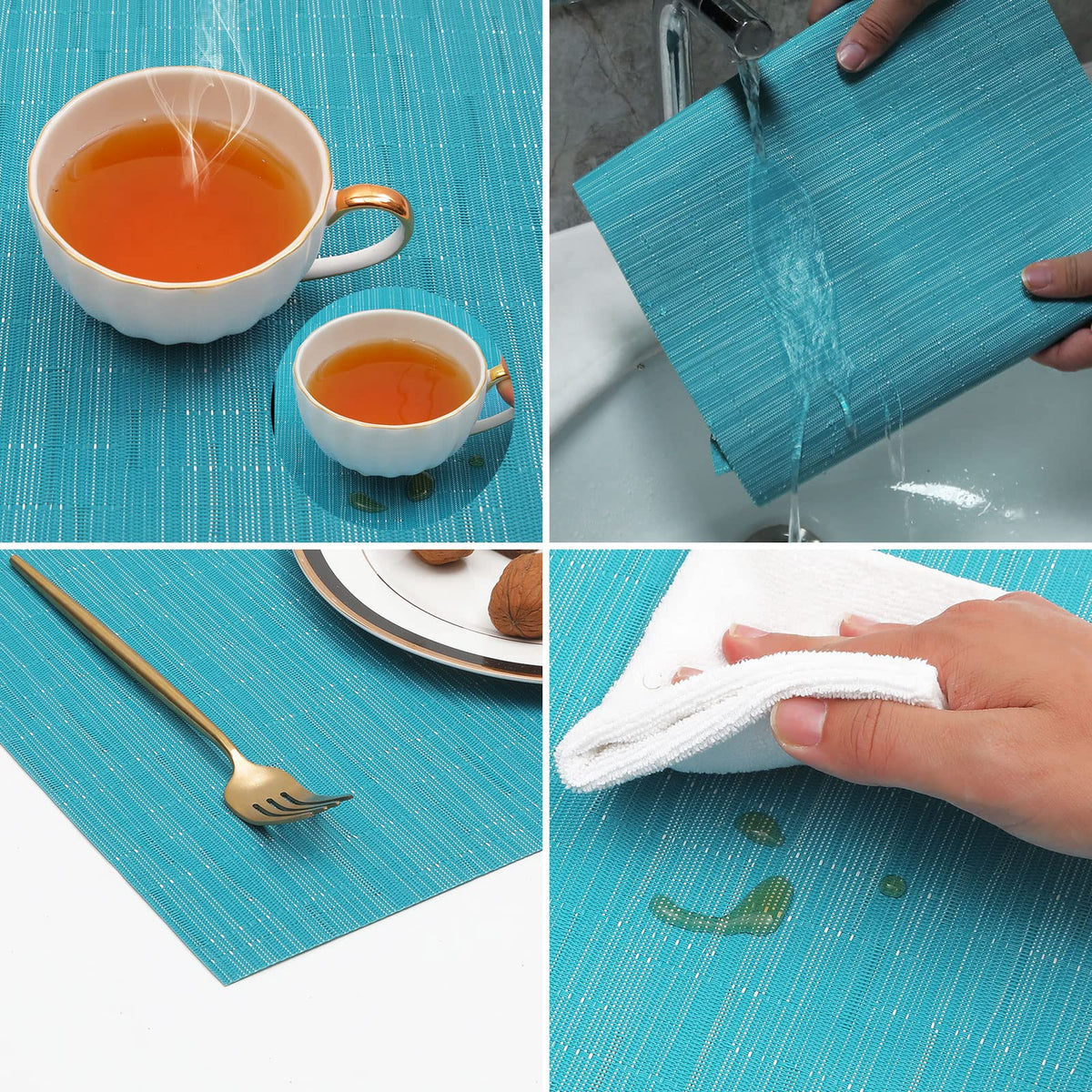 SHACOS placemats Teal protects table surfaces from scratches and stains
