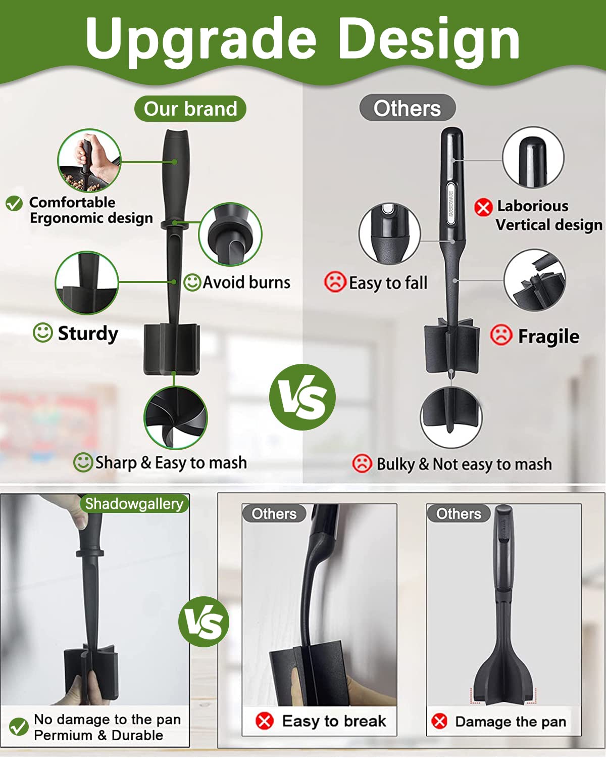 Shadowgallery meat chopper easy-clean design; dishwasher safe for quick tidy up.