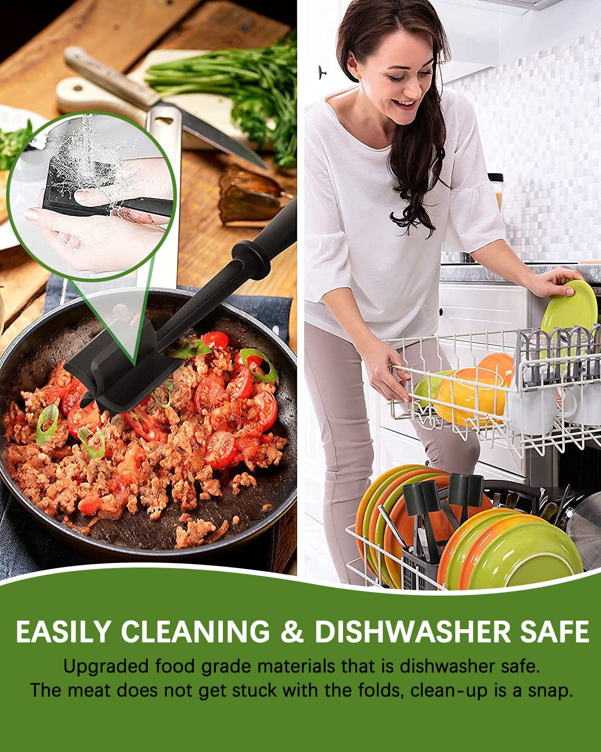 Shadowgallery meat chopper non-stick surface makes cleaning effortless after meals.