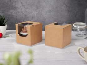 Shallive Kraft cupcake box brown kraft packaging suitable for events.